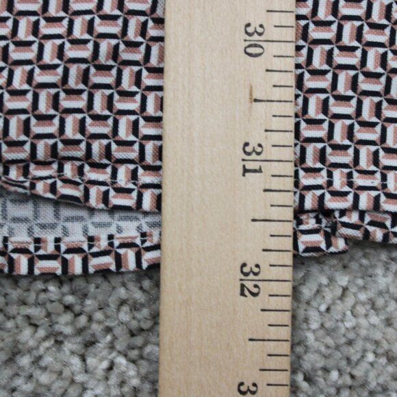 BOSS Hugo Boss Roger Shirt Men XL Pink/Black/White Geometric Slim Fit Lyocel L/S - Picture 14 of 15